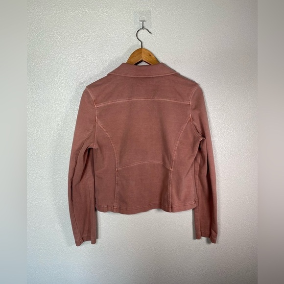 Anthropologie Marrakech Moto zip snap jacket coat dusty rose pink size S H25 - Picture 4 of 8